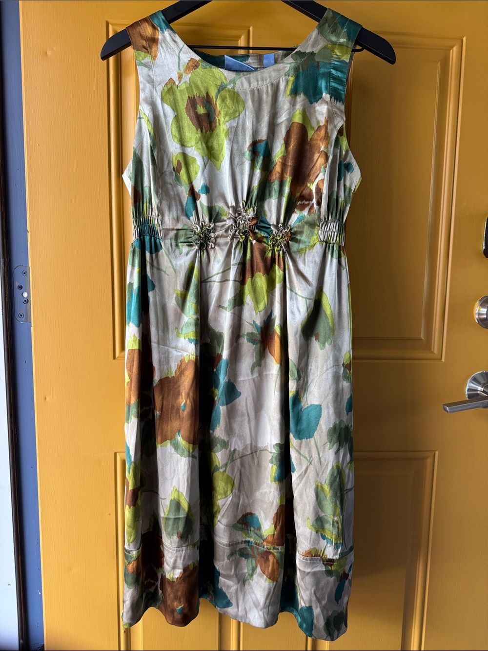 Simply Vera Vera Wang Floral Sleeveless Dress in Green, Teal & Brown